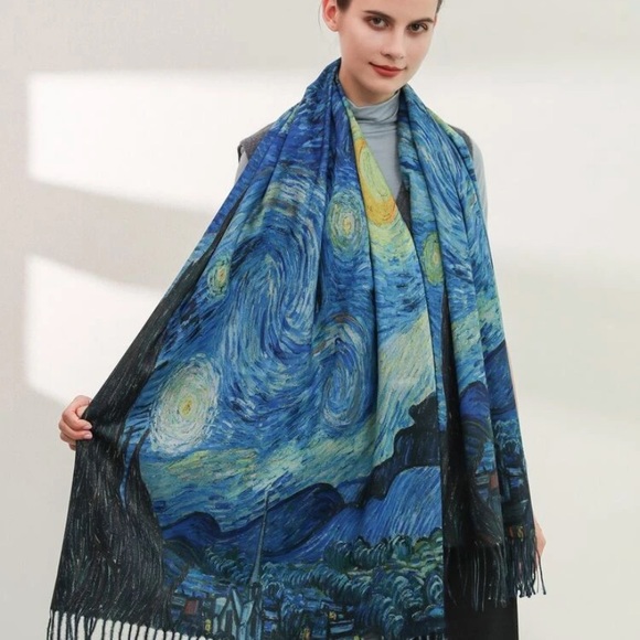 RESTOCK Gogh Starry Night Shawl Scarf - Picture 3 of 7